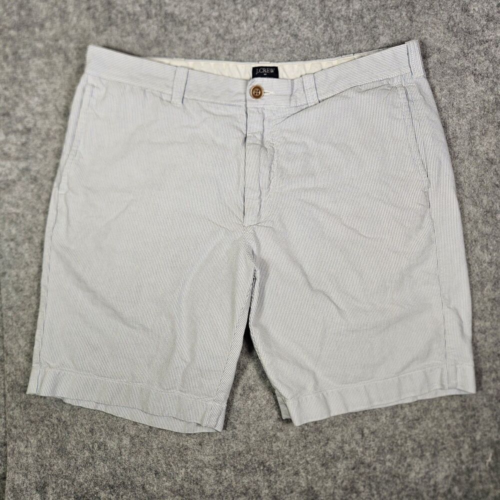 J‎ Crew Mens Blue Stripe Gramercy Flat Front Shorts Casual Preppy Comfort Sz 36W
